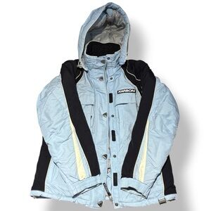 Vintage Karbon Light Blue and Black Ski Jacket